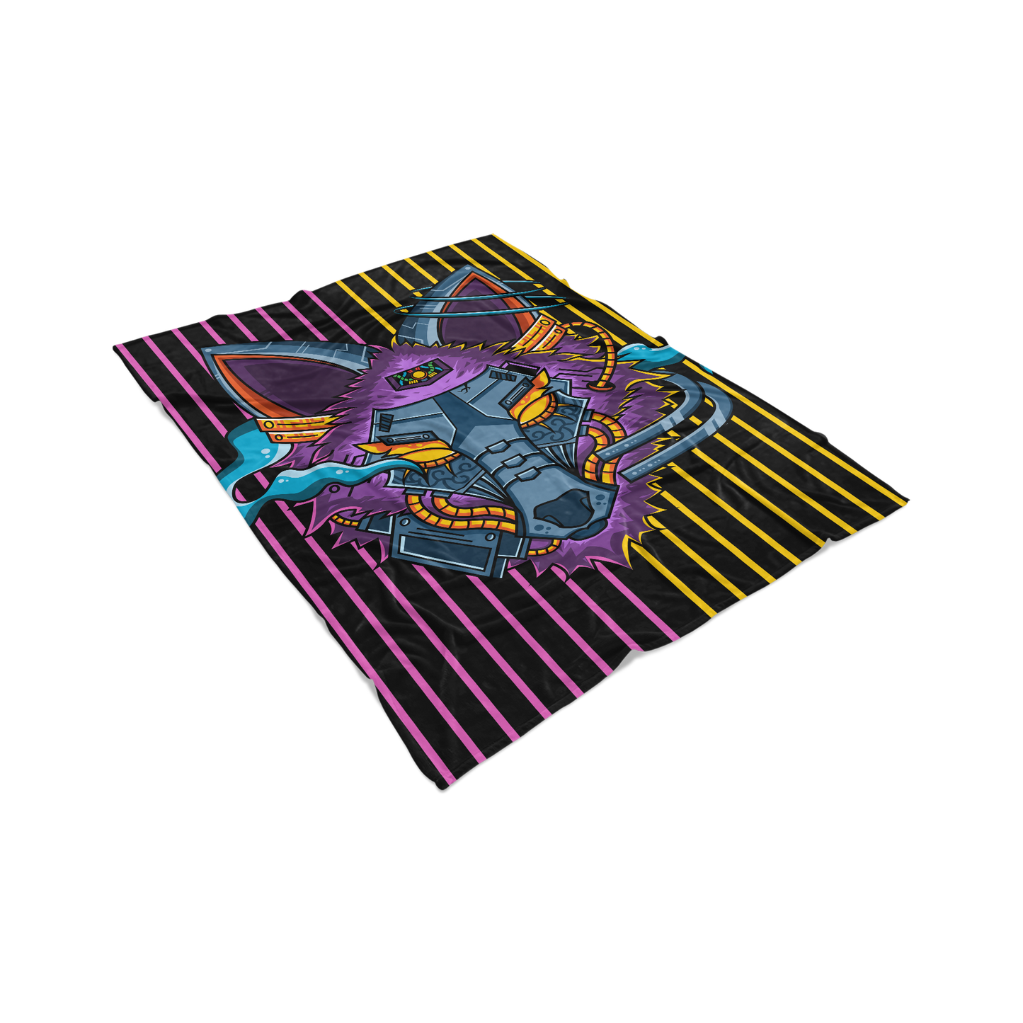 Robotic Fox Sherpa Fleece Blanket