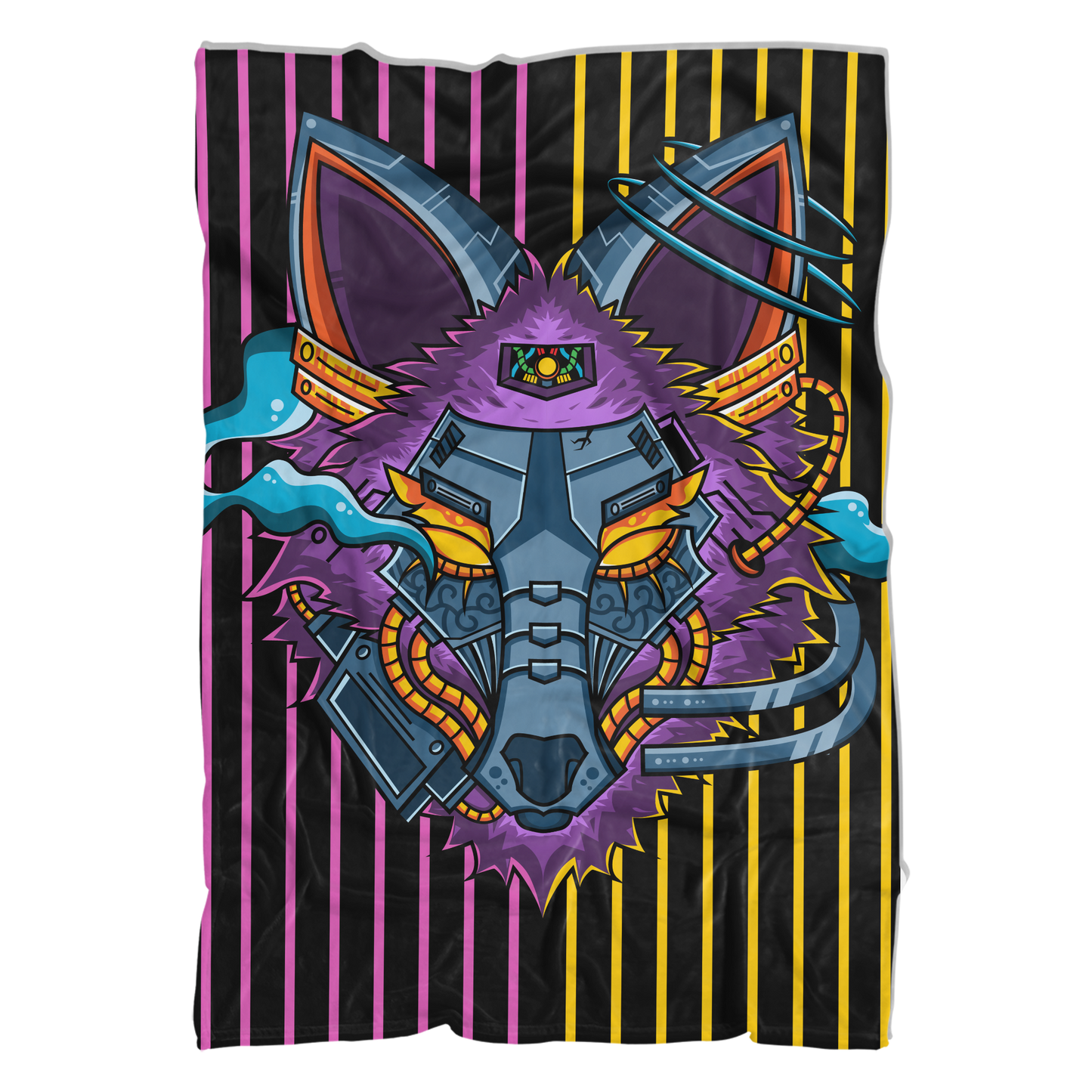 Robotic Fox Sherpa Fleece Blanket
