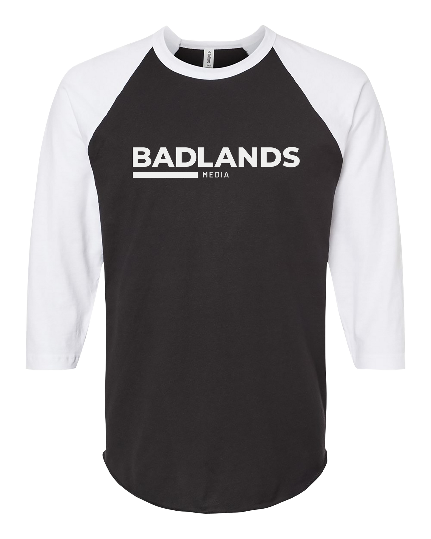 Unisex Fine Jersey Raglan T-Shirt - White Standard Logo