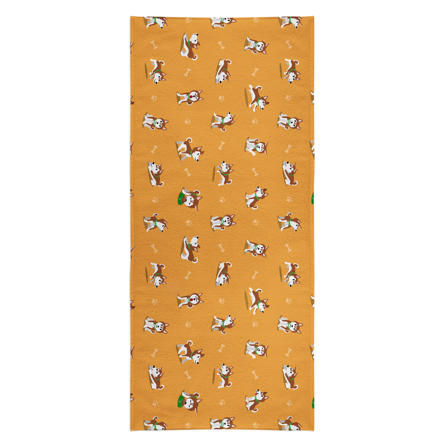 Siberian Husky Brown Beach Towel