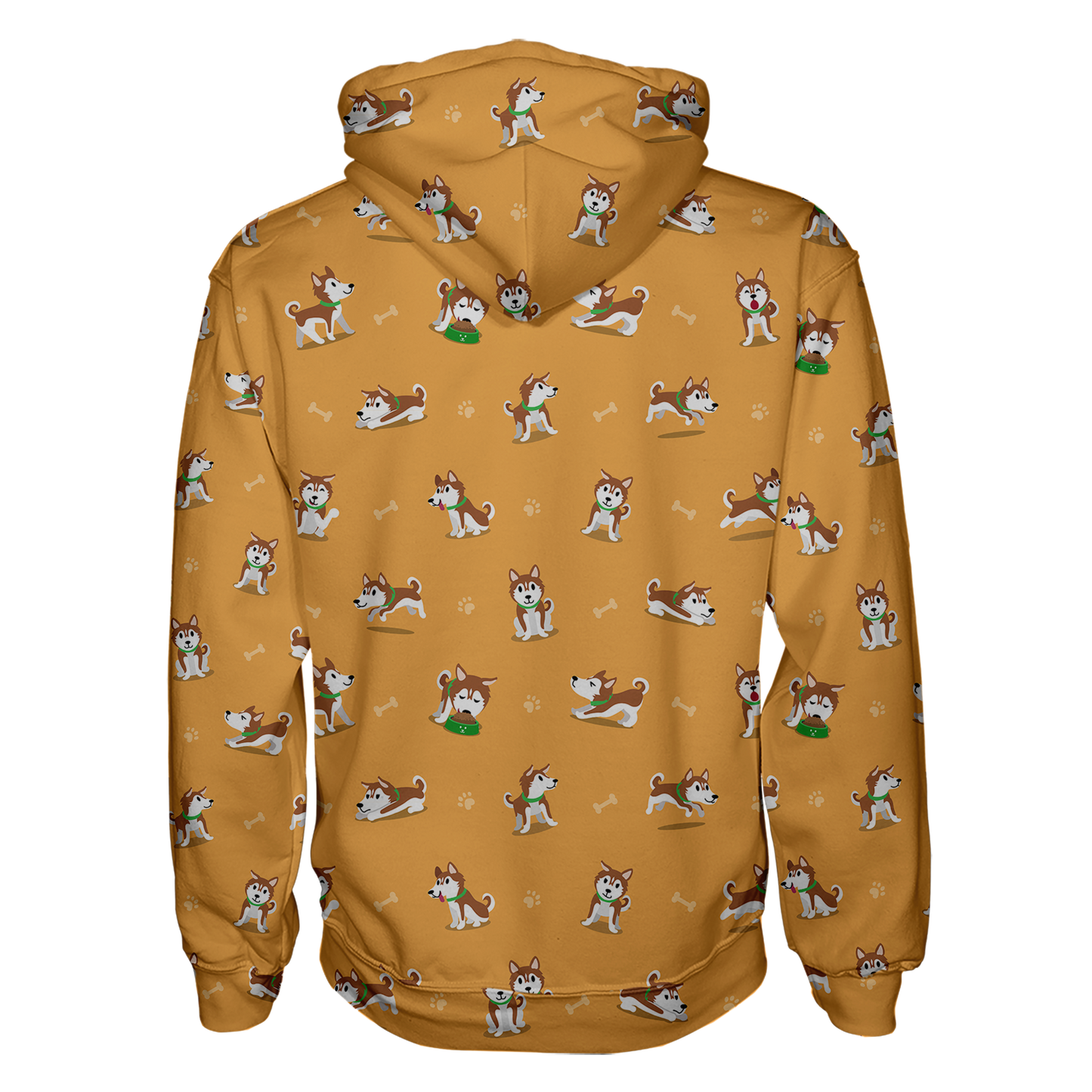 Siberian Husky Brown Pullover Hoodie