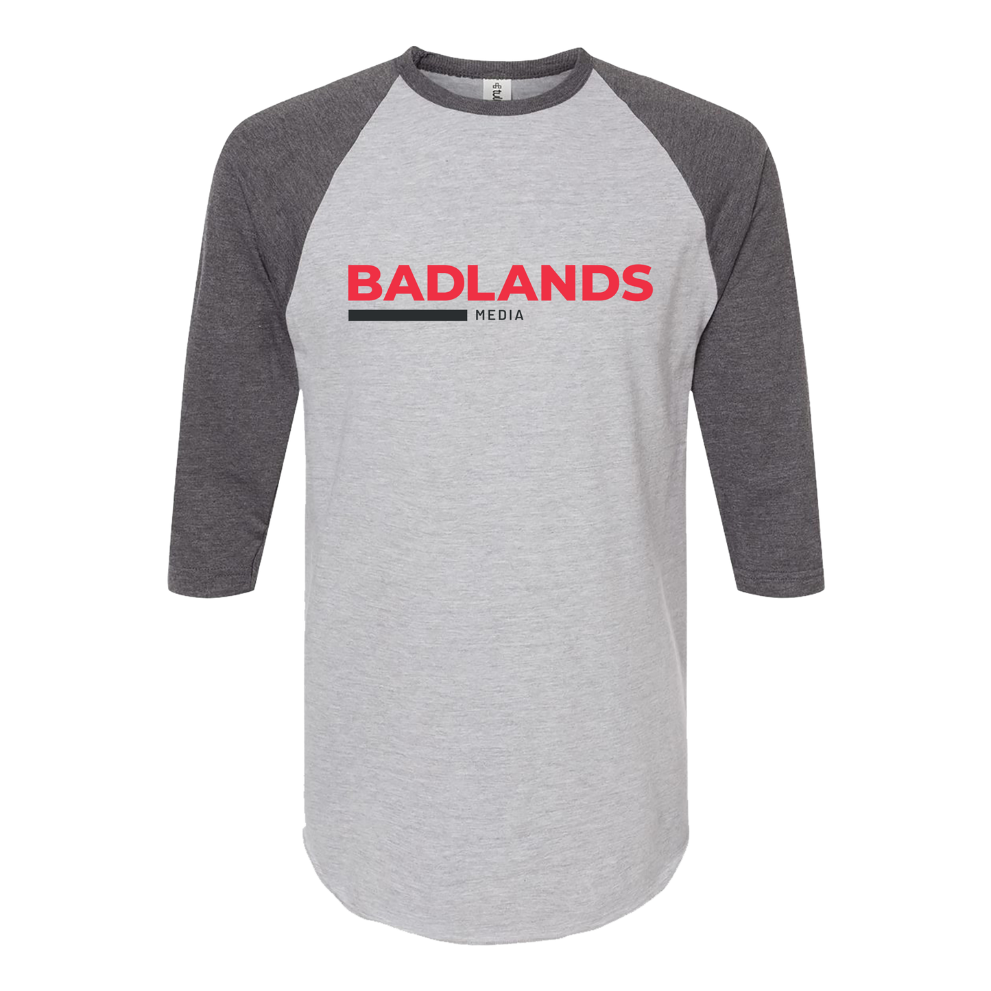 Unisex Fine Jersey Raglan T-Shirt - Red and Black Standard Logo
