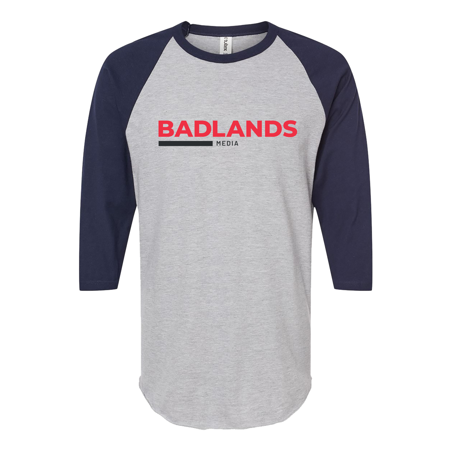 Unisex Fine Jersey Raglan T-Shirt - Red and Black Standard Logo