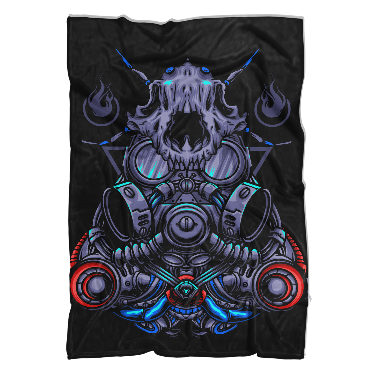 Cat Gas Mask Sherpa Fleece Blanket