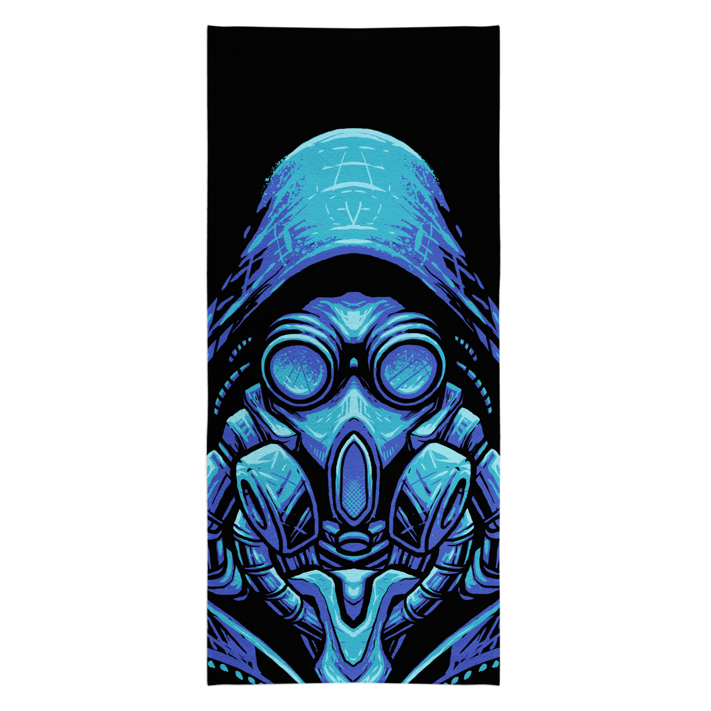 Blue Gas Mask Beach Towel