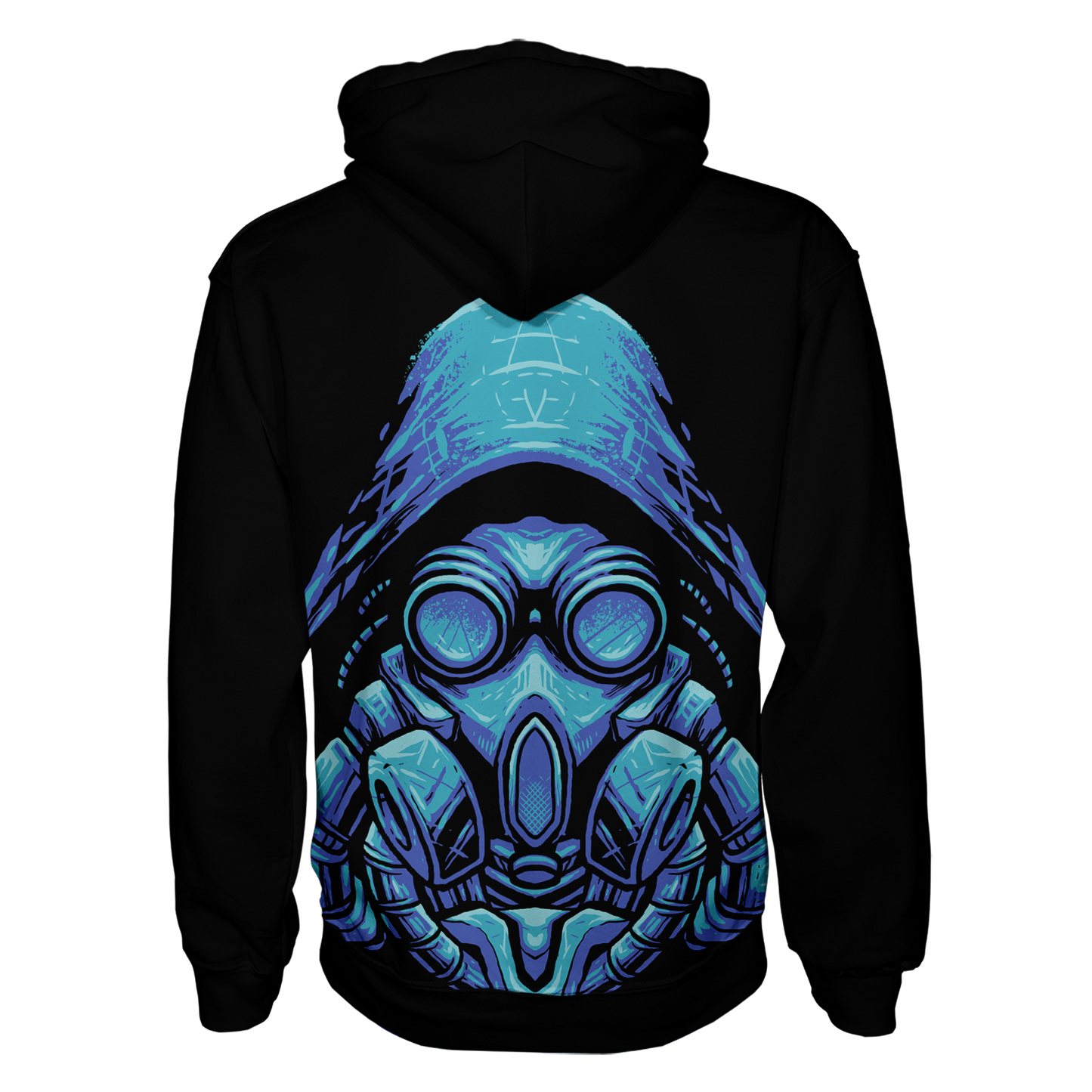 Blue Gas Mask Pullover Hoodie