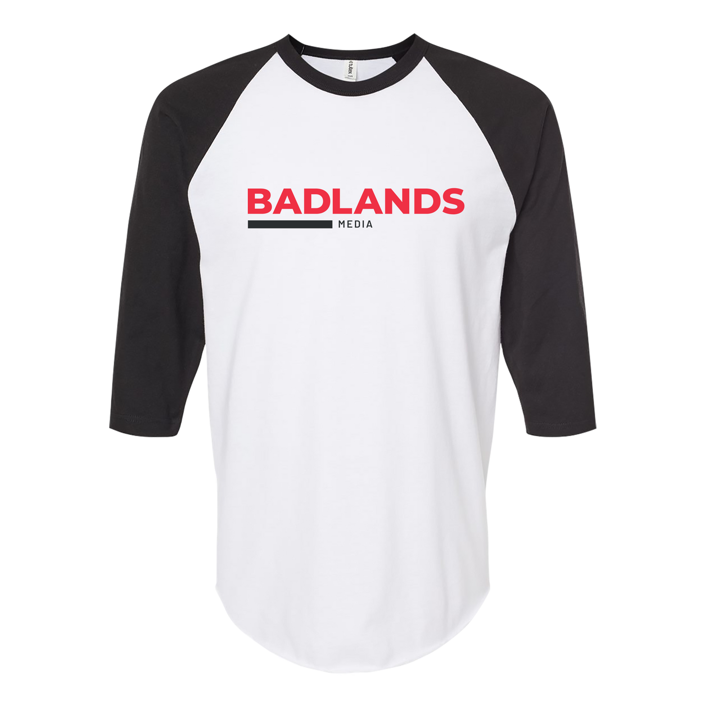 Unisex Fine Jersey Raglan T-Shirt - Red and Black Standard Logo