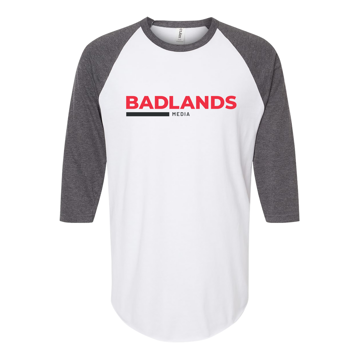 Unisex Fine Jersey Raglan T-Shirt - Red and Black Standard Logo