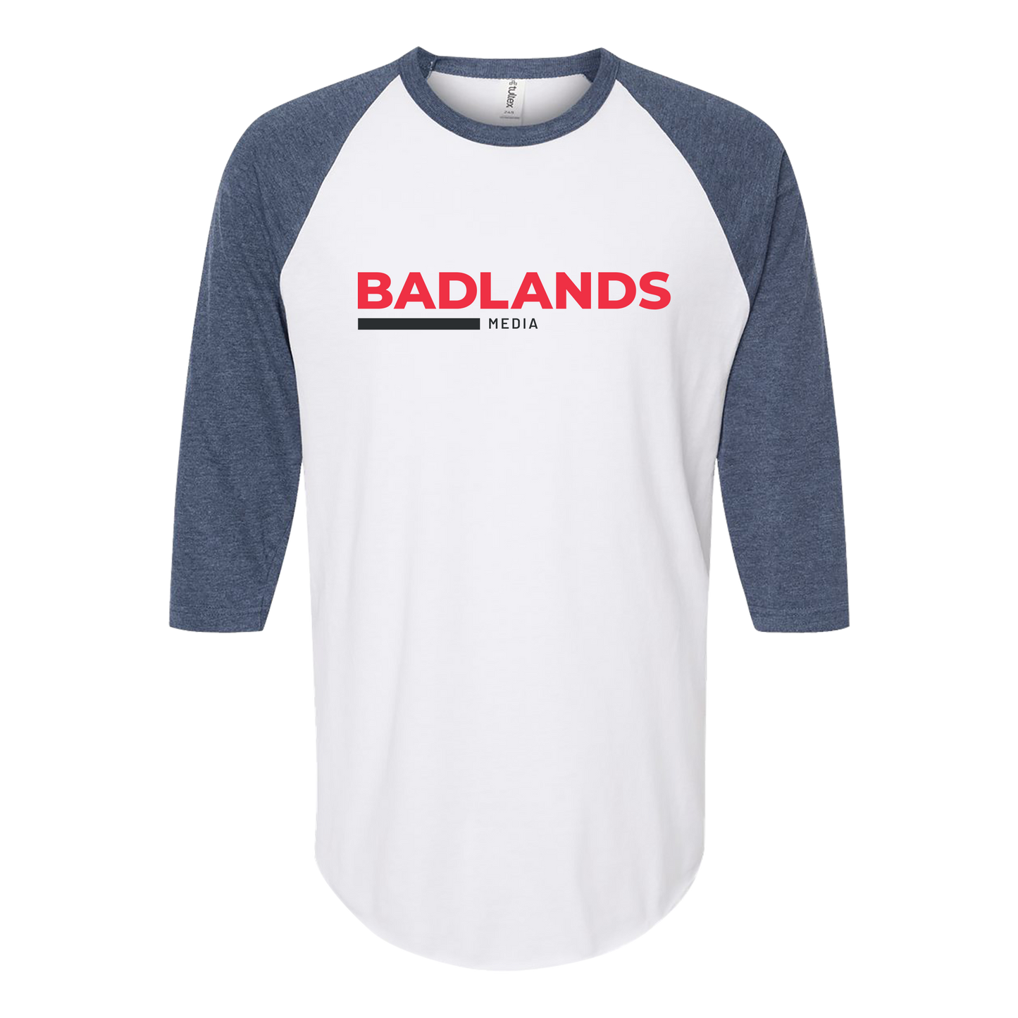 Unisex Fine Jersey Raglan T-Shirt - Red and Black Standard Logo