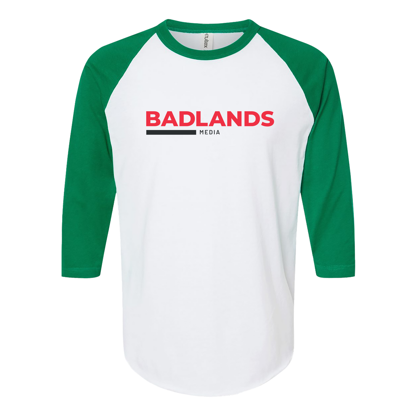 Unisex Fine Jersey Raglan T-Shirt - Red and Black Standard Logo