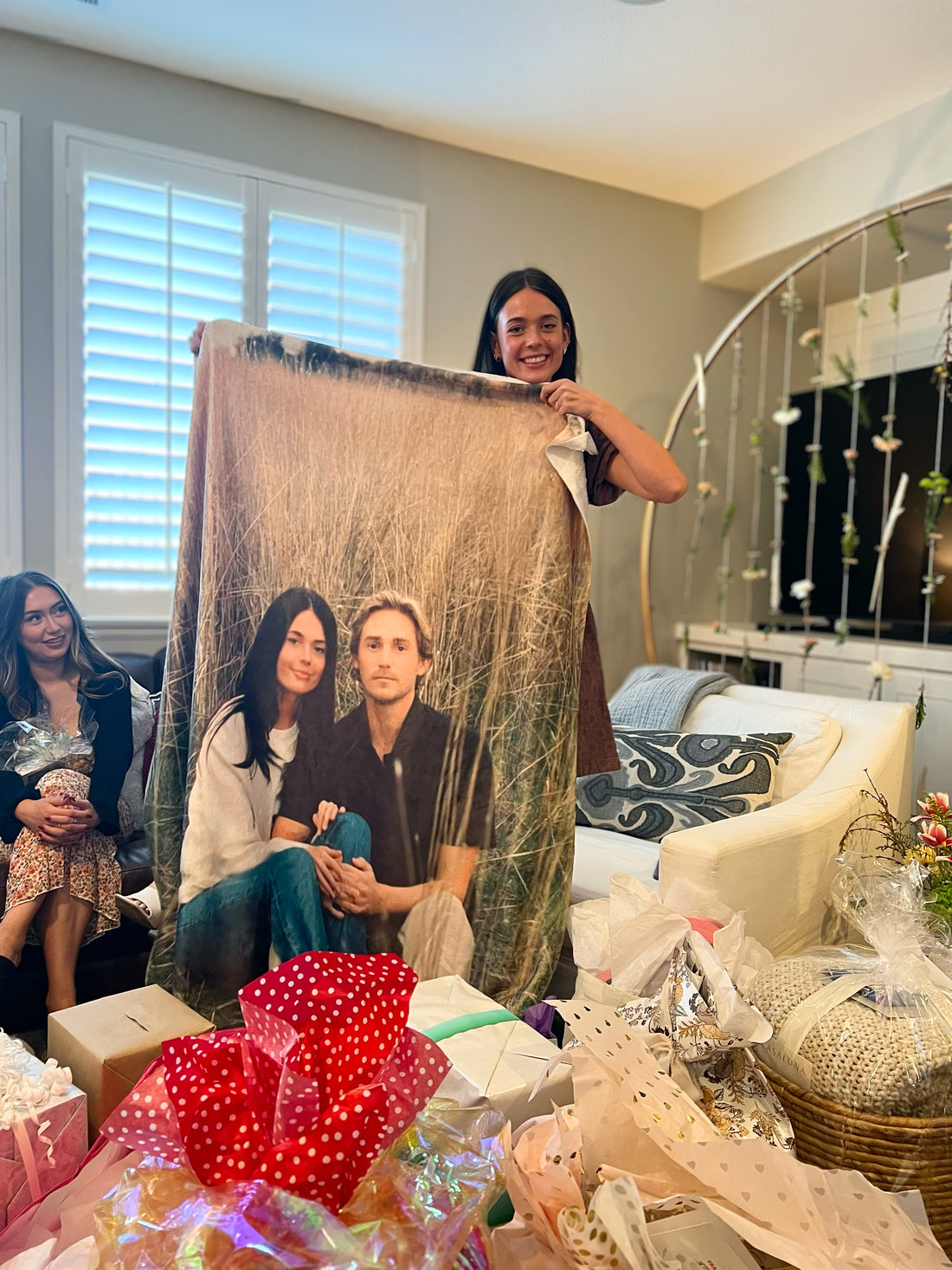 Say "I do" to cozy comfort with our custom bridal shower blanket!