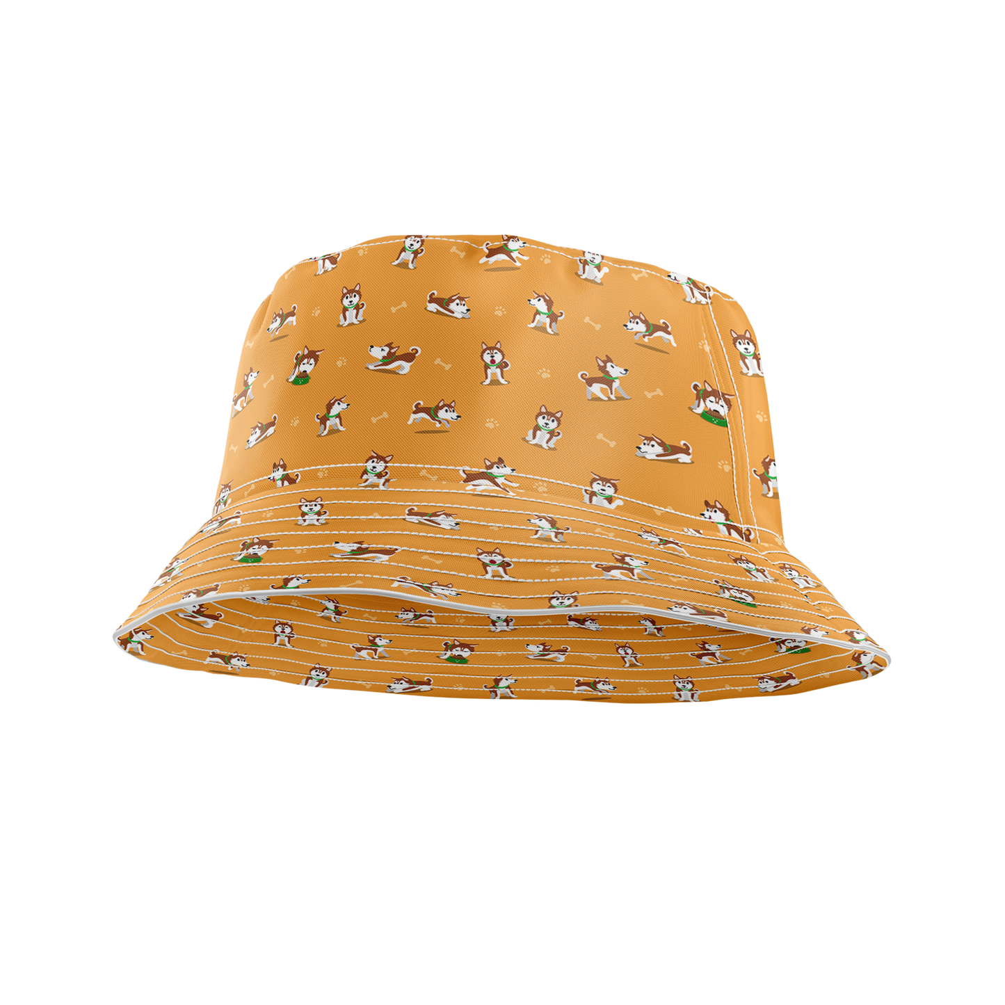 Siberian Husky Brown Bucket Hat