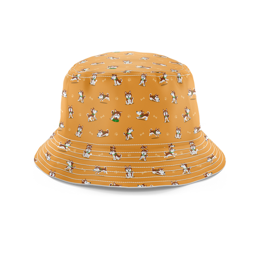 Siberian Husky Brown Bucket Hat