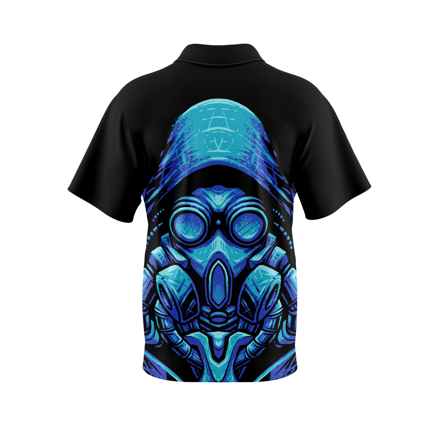 Blue Gas Mask Button Up Shirt