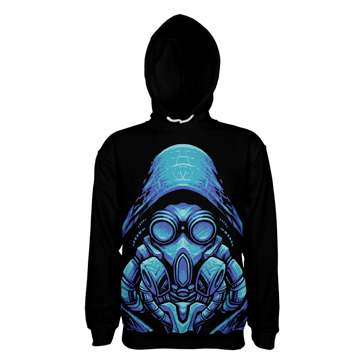Blue Gas Mask Pullover Hoodie