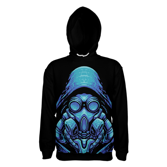 Blue Gas Mask Pullover Hoodie