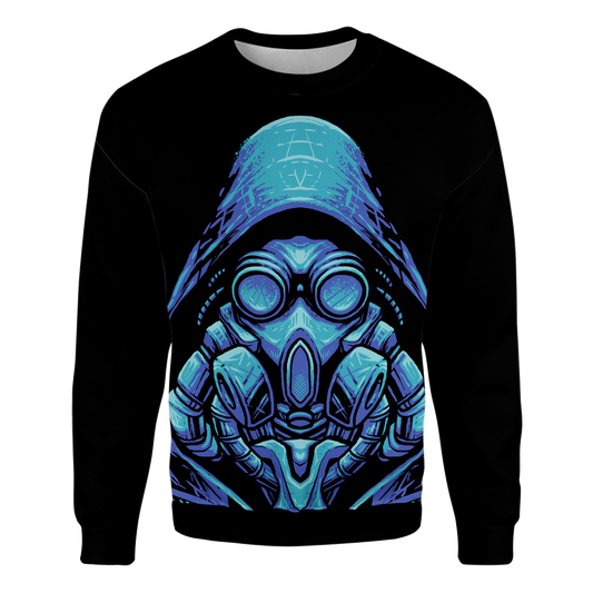 Blue Gas Mask Sweatshirt