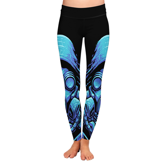 Blue Gas Mask Yoga Leggings