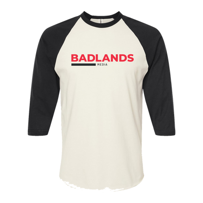 Unisex Fine Jersey Raglan T-Shirt - Red and Black Standard Logo