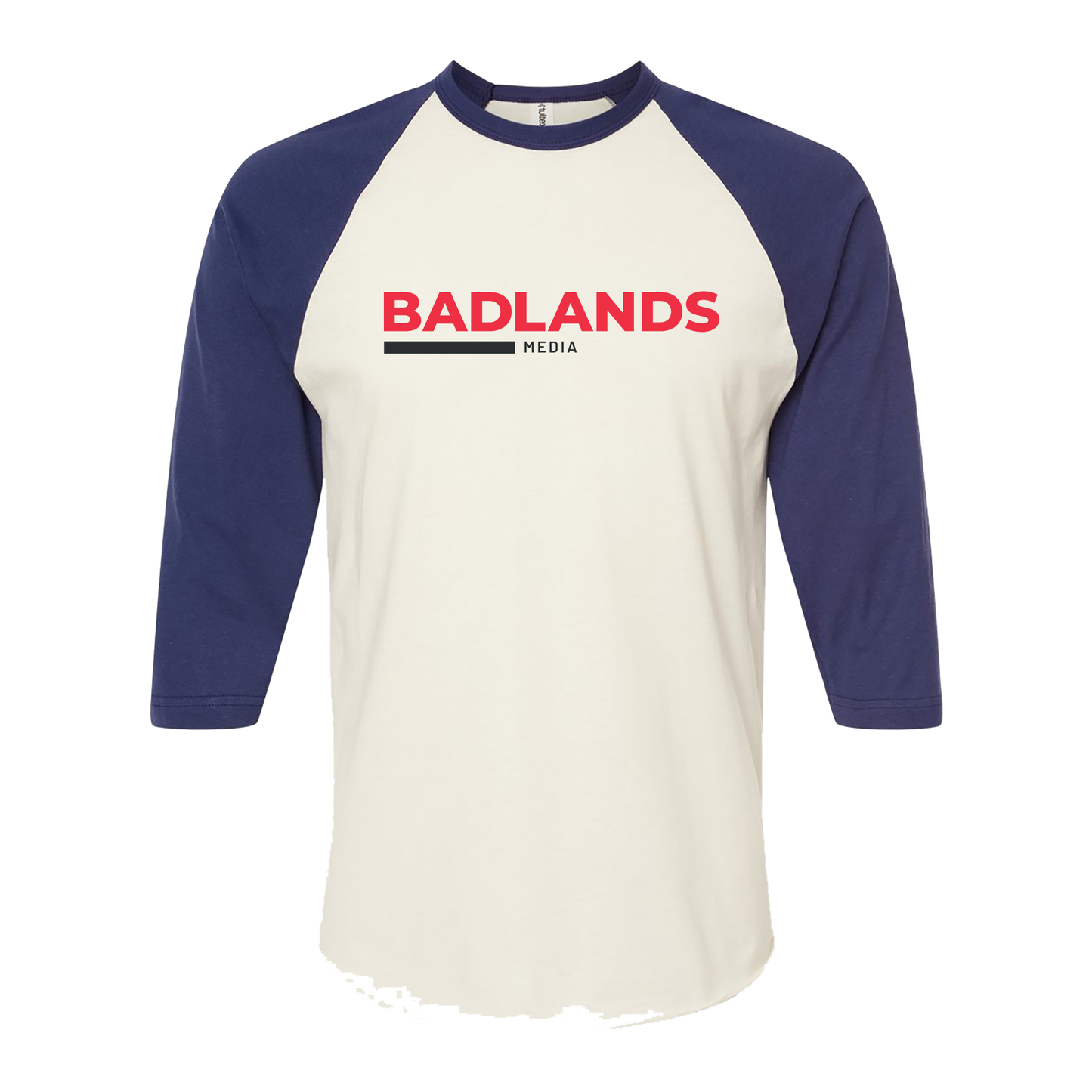Unisex Fine Jersey Raglan T-Shirt - Red and Black Standard Logo