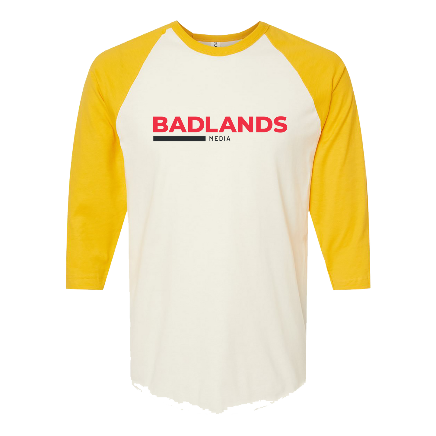 Unisex Fine Jersey Raglan T-Shirt - Red and Black Standard Logo