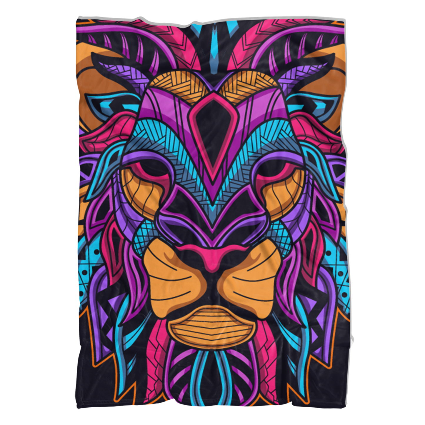 Neon Lion Sherpa Fleece Blanket