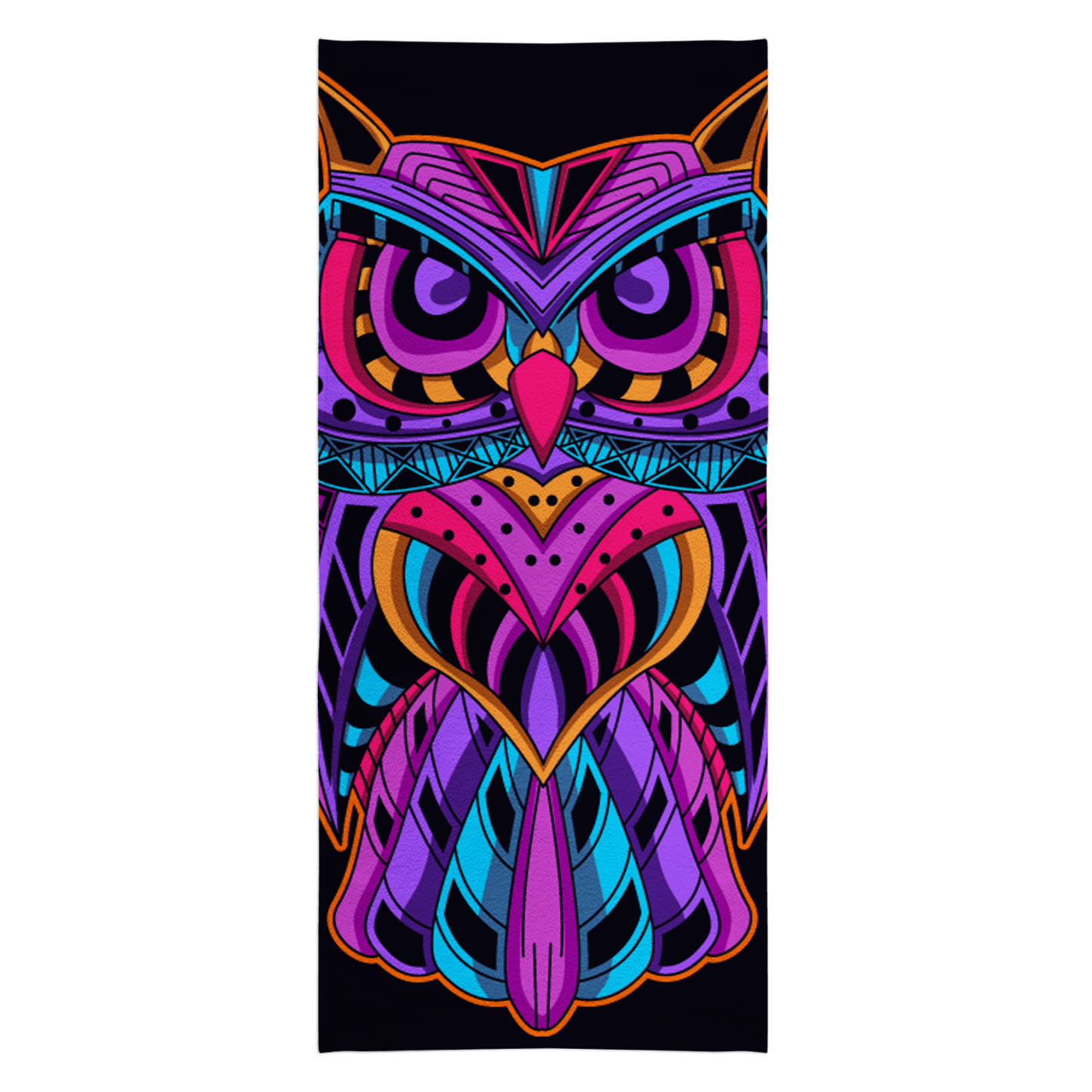 Neon Owl Beach Towel