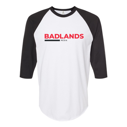 Unisex Fine Jersey Raglan T-Shirt - Red and Black Standard Logo