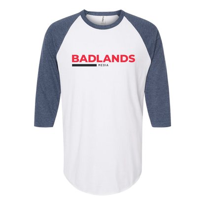 Unisex Fine Jersey Raglan T-Shirt - Red and Black Standard Logo